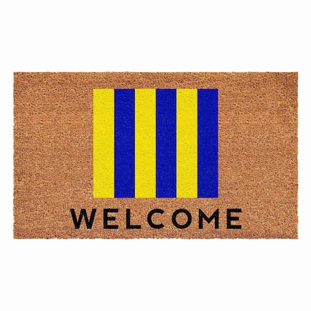 Calloway Mills Personalized Door Mat, Blue, Yellow, Black, Natural, 17 in W x 29 in L 108121729G
